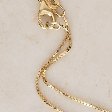 Modern 14K Yellow Gold Oval Lab Grown Diamond Pendant Box Chain Necklace