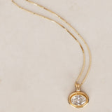 14K Yellow Gold Oval Lab Grown Diamond Pendant Charm