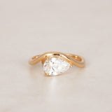 Modern 14K Yellow Gold Lab Grown Diamond Pear Pinky Ring, Size US 4.5