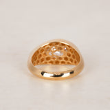 Modern 14K Yellow Gold Lab Grown Diamond Pear Retro Ring, Size US 4