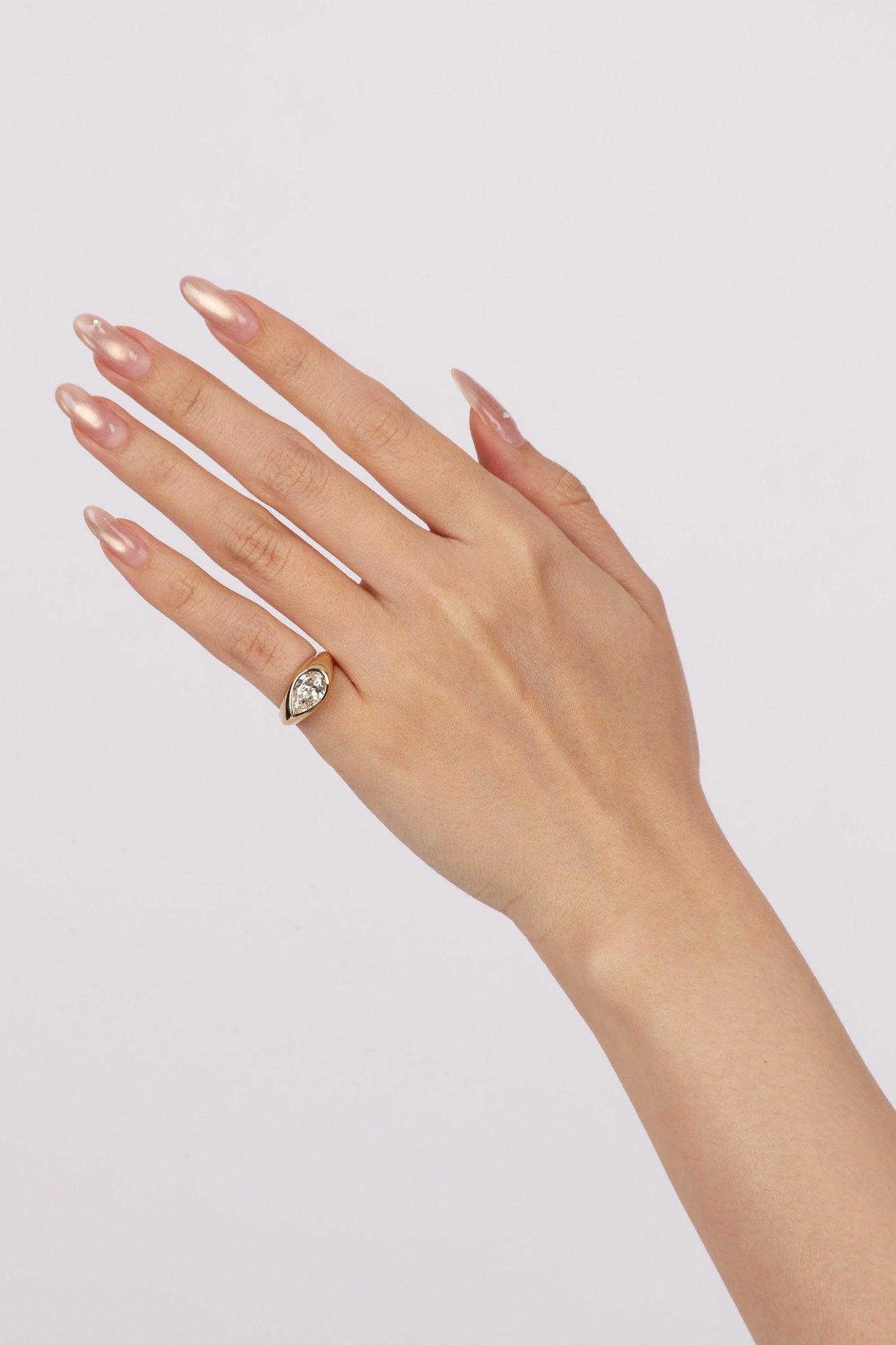 14K Yellow Gold Lab Grown Diamond Retro Ring, Size US 4