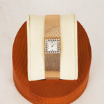 Jaeger LeCoultre 18K Yellow Gold Mesh Bracelet Diamond Dial Watch