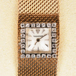 Jaeger LeCoultre 18K Yellow Gold Mesh Bracelet Diamond Dial Watch