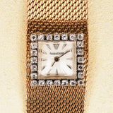 Jaeger LeCoultre 18K Yellow Gold Mesh Bracelet Diamond Dial Watch