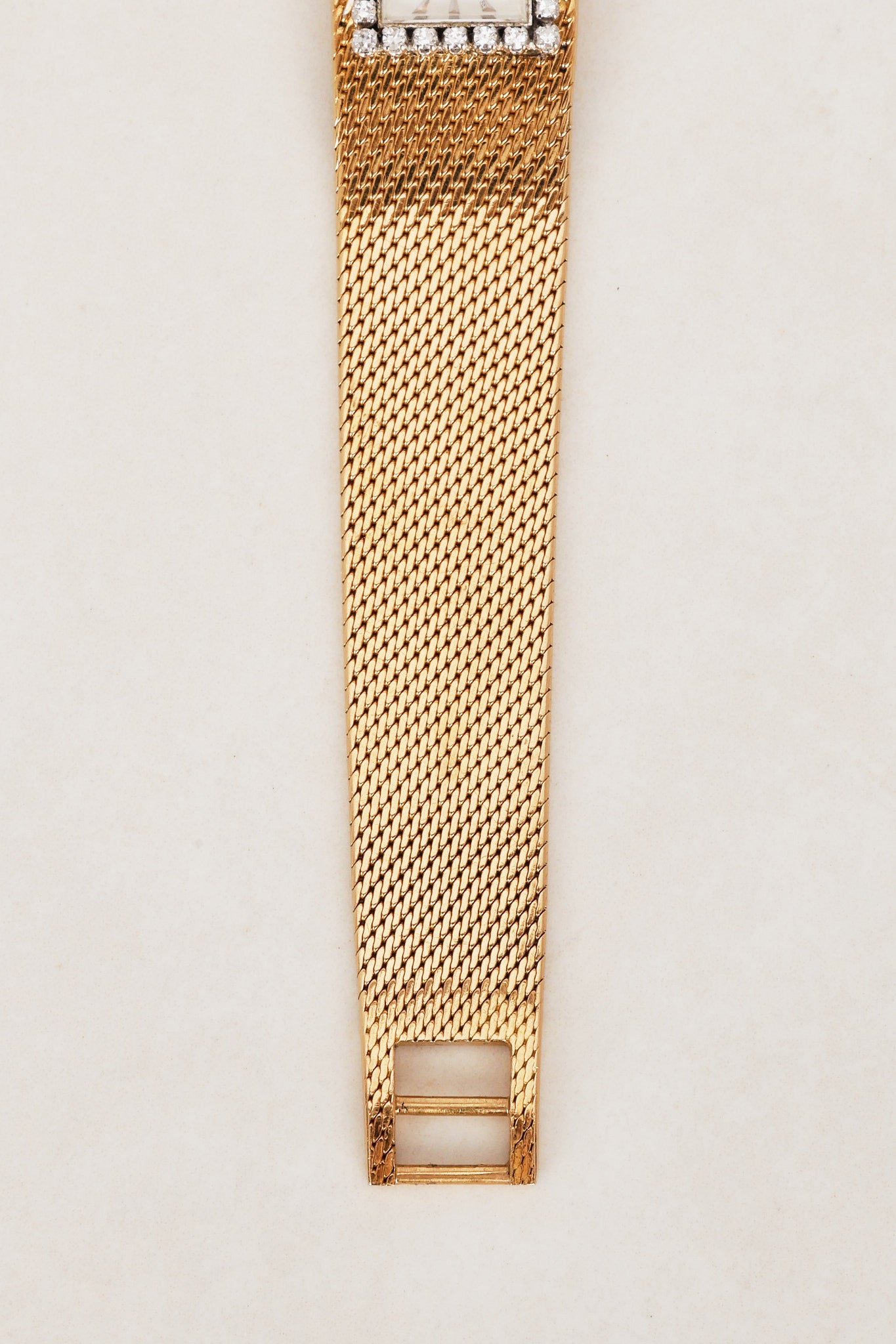 Jaeger LeCoultre 18K Yellow Gold Mesh Bracelet Diamond Dial Watch