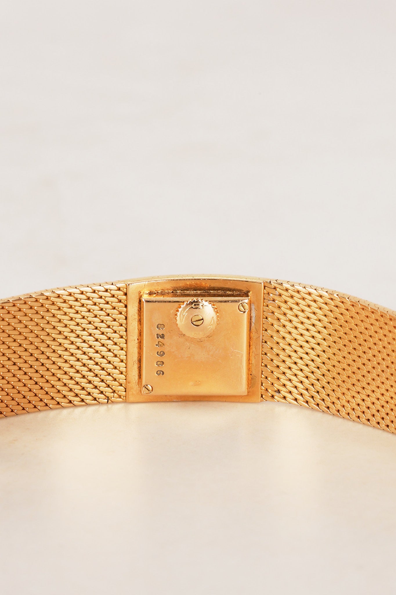 Jaeger LeCoultre 18K Yellow Gold Mesh Bracelet Diamond Dial Watch