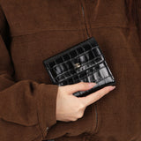 Chanel Trifold Wallet Black Croc Embossed 2026 GHW