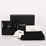 Chanel Trifold Wallet Black Croc Embossed 2026 GHW