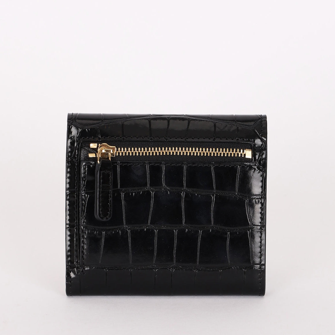 Chanel Trifold Wallet Black Croc Embossed 2026 GHW
