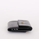 Chanel Trifold Wallet Black Croc Embossed 2026 GHW