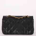 Chanel Mini Single Flap Black Lizard 24K GP