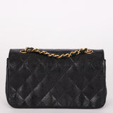 Chanel Mini Single Flap Black Lizard 24K GP