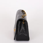 Chanel Mini Single Flap Black Lizard 24K GP