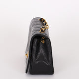 Chanel Mini Single Flap Black Lizard 24K GP