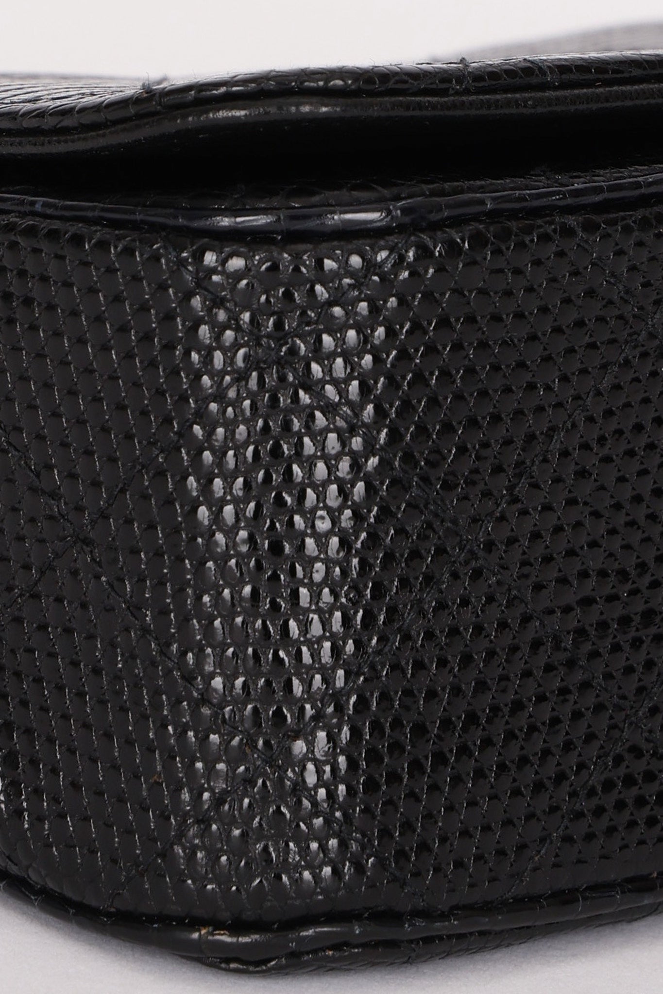 Chanel Mini Single Flap Black Lizard 24K GP