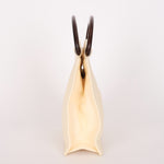 Chanel Wooden Top Handle Bag Ivory Calfskin