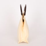 Chanel Wooden Top Handle Bag Ivory Calfskin