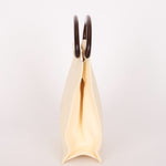 Chanel Wooden Top Handle Bag Ivory Calfskin