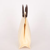 Chanel Wooden Top Handle Bag Ivory Calfskin