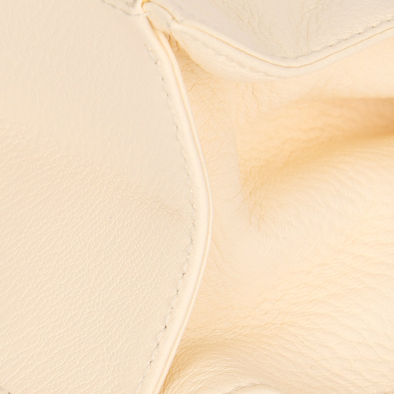 Chanel Wooden Top Handle Bag Ivory Calfskin
