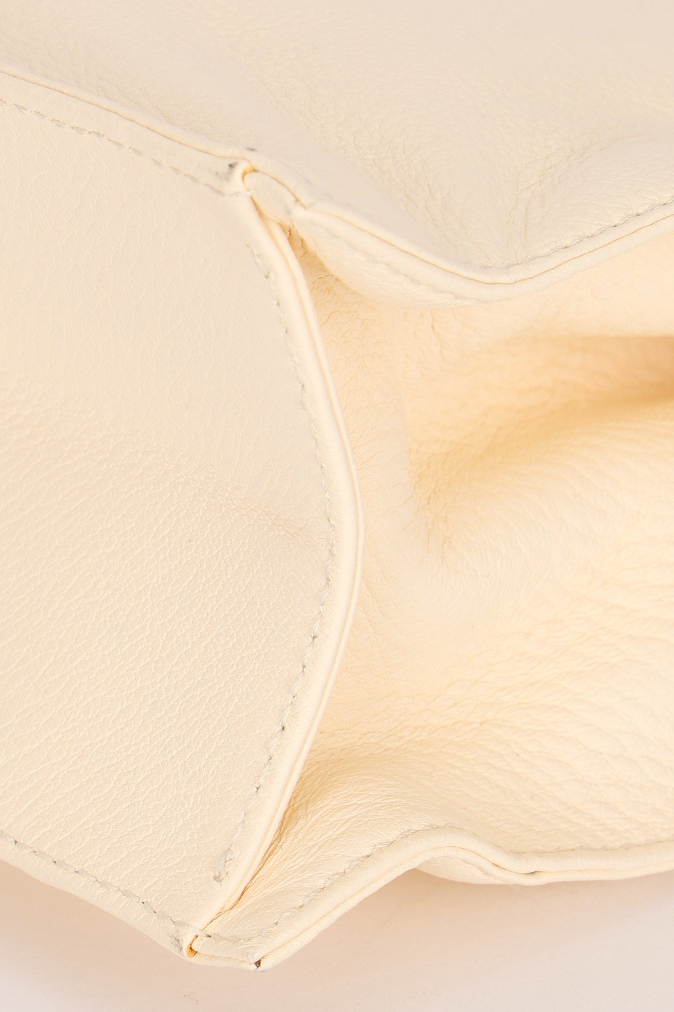 Chanel Wooden Top Handle Bag Ivory Calfskin