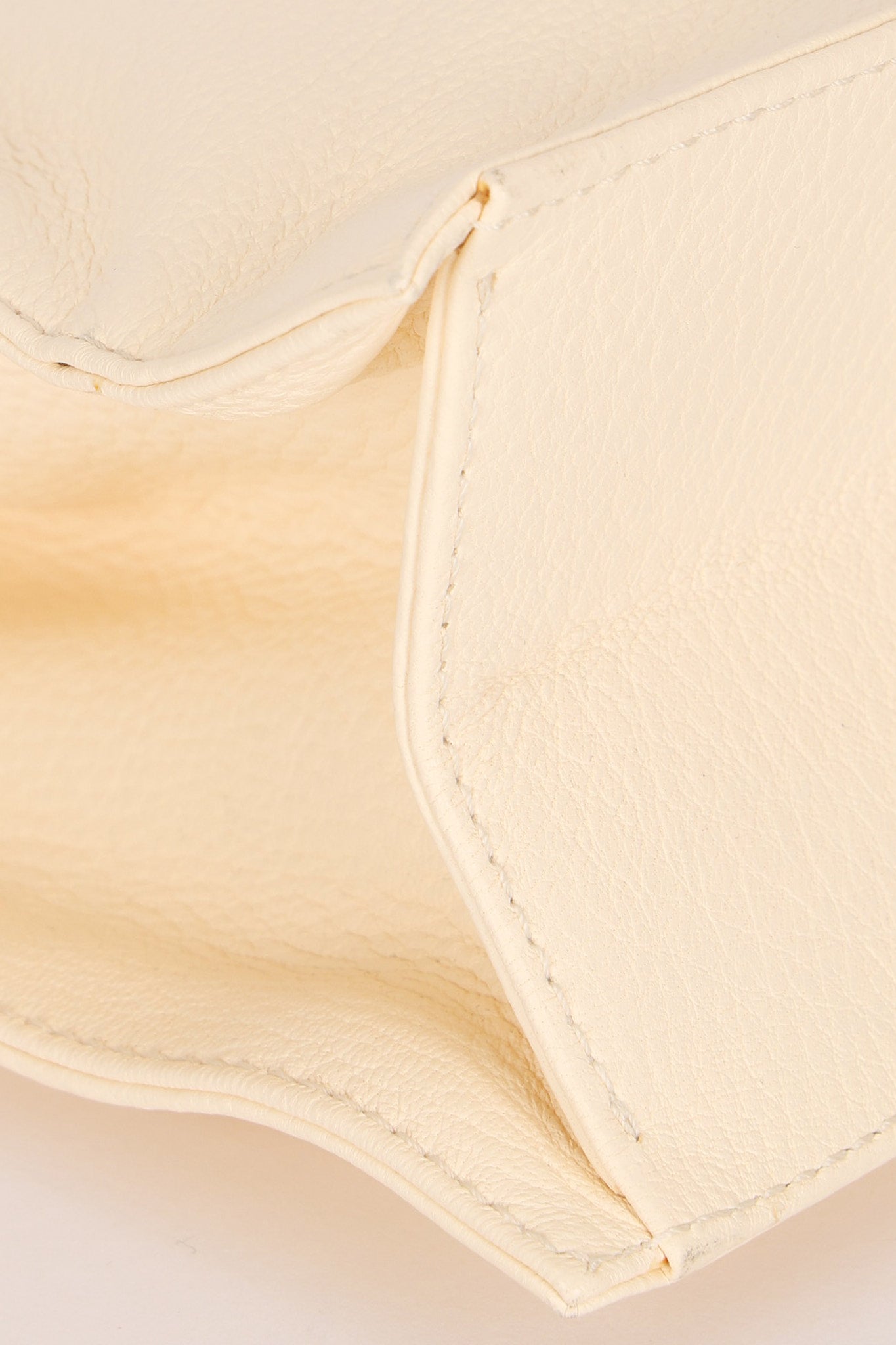 Chanel Wooden Top Handle Bag Ivory Calfskin