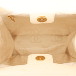 Chanel Wooden Top Handle Bag Ivory Calfskin