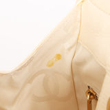 Chanel Wooden Top Handle Bag Ivory Calfskin