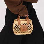Miu Miu Rattan Basket Top Handle Shoulder Bag