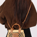 Miu Miu Rattan Basket Top Handle Shoulder Bag