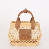 Miu Miu Rattan Wicker Basket Top Handle Bag