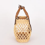 Miu Miu Rattan Wicker Basket Top Handle Bag