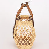 Miu Miu Rattan Wicker Basket Top Handle Bag