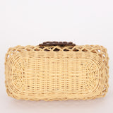 Miu Miu Rattan Wicker Basket Top Handle Bag