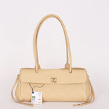 Chanel Small Urban Essential East West Shopping Tote Light Beige Caviar GHW