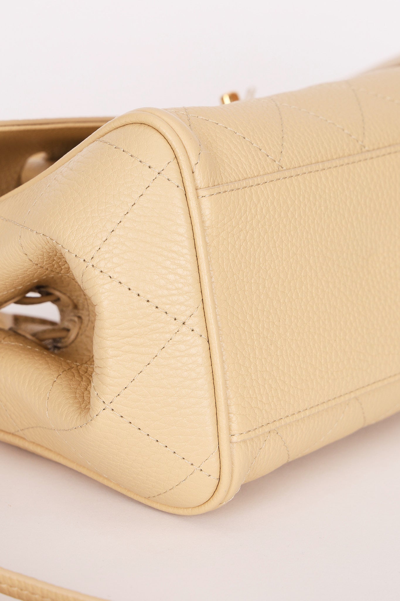 Chanel Small Urban Essential East West Shopping Tote Light Beige Caviar GHW