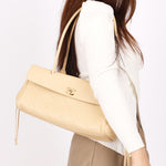 Chanel Small Urban Essential East West Shopping Tote Light Beige Caviar GHW