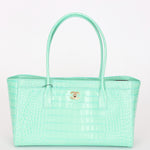 Chanel Large Shopping Tote Green Embossed Croc GHW