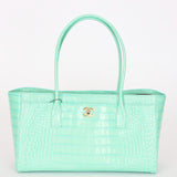Chanel Large Shopping Tote Green Embossed Croc GHW