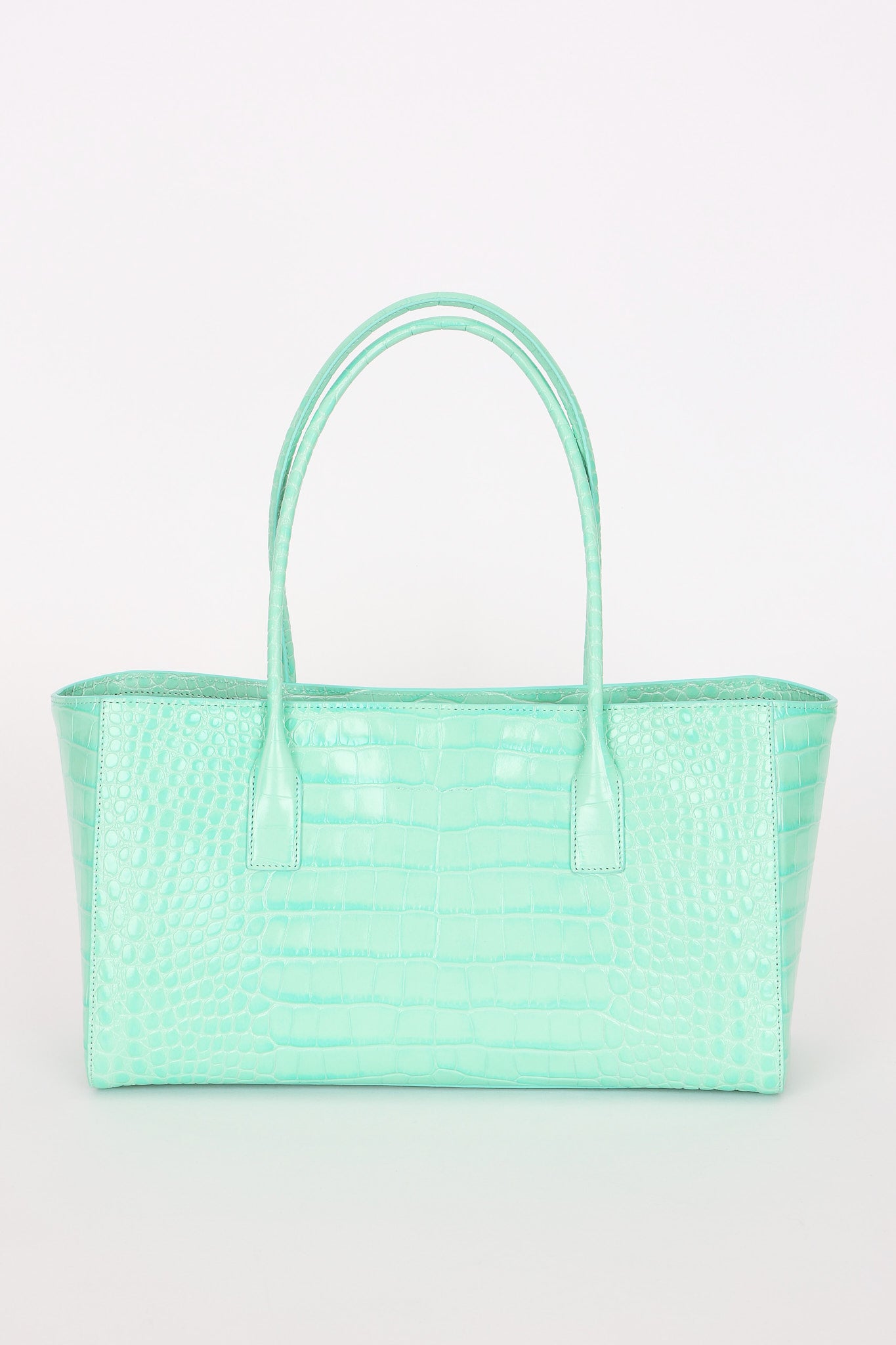 Chanel Large Shopping Tote Green Embossed Croc GHW