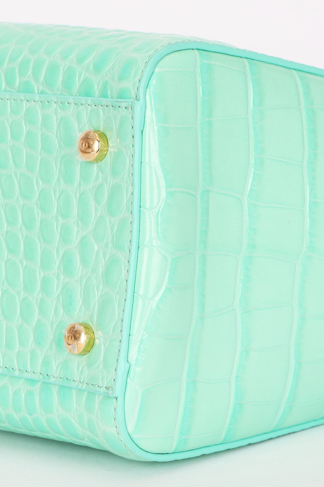 Chanel Large Shopping Tote Green Embossed Croc GHW