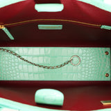 Chanel Large Shopping Tote Green Embossed Croc GHW