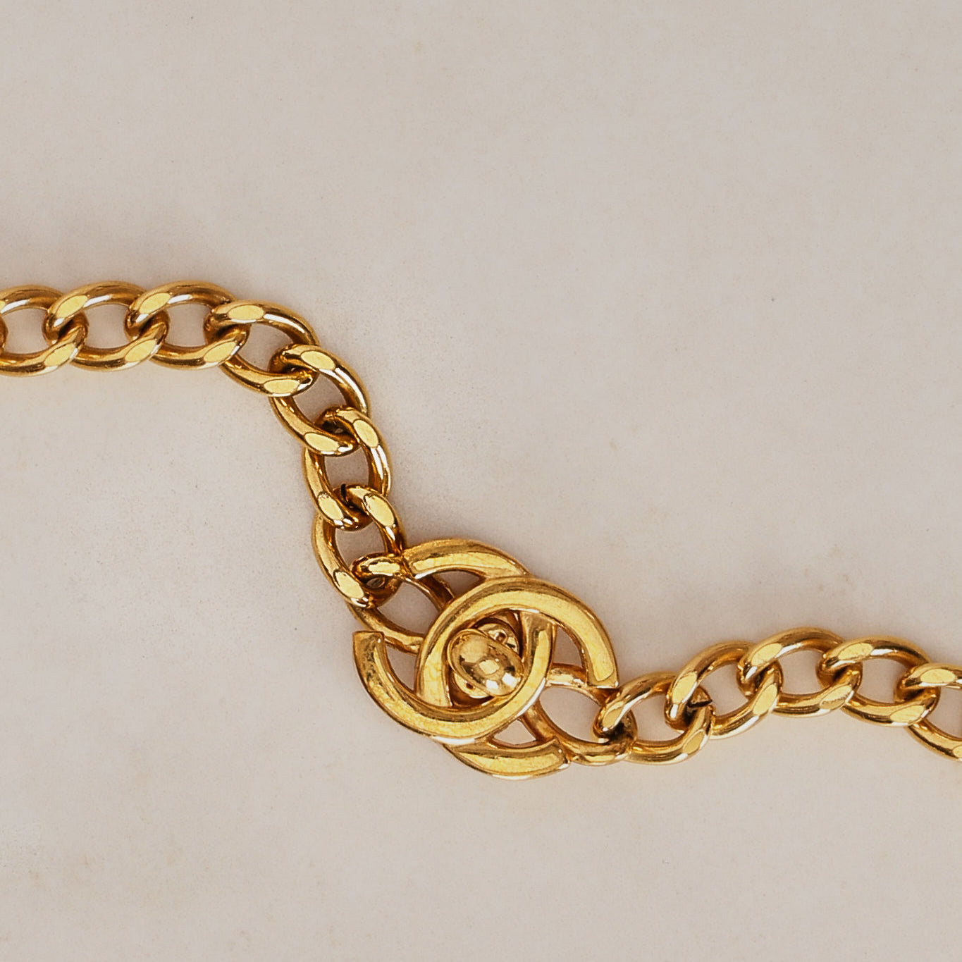 Chanel 1996 Double CC Turnlock Necklace 24K GP