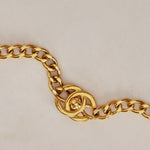 Chanel 1996 Double CC Turnlock Necklace 24K GP