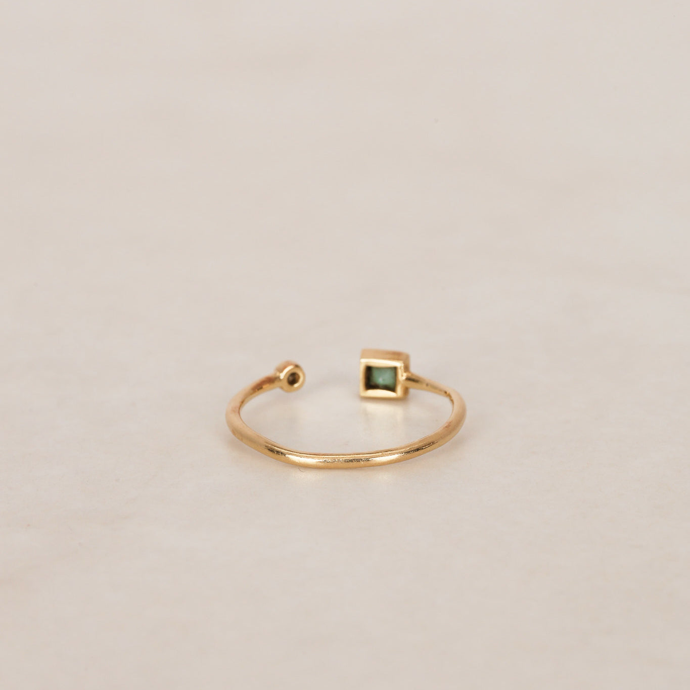 14K Yellow Gold Emerald and Diamond Wrap Ring, Size US 5.75