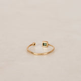 14K Yellow Gold Emerald and Diamond Wrap Ring, Size US 5.75