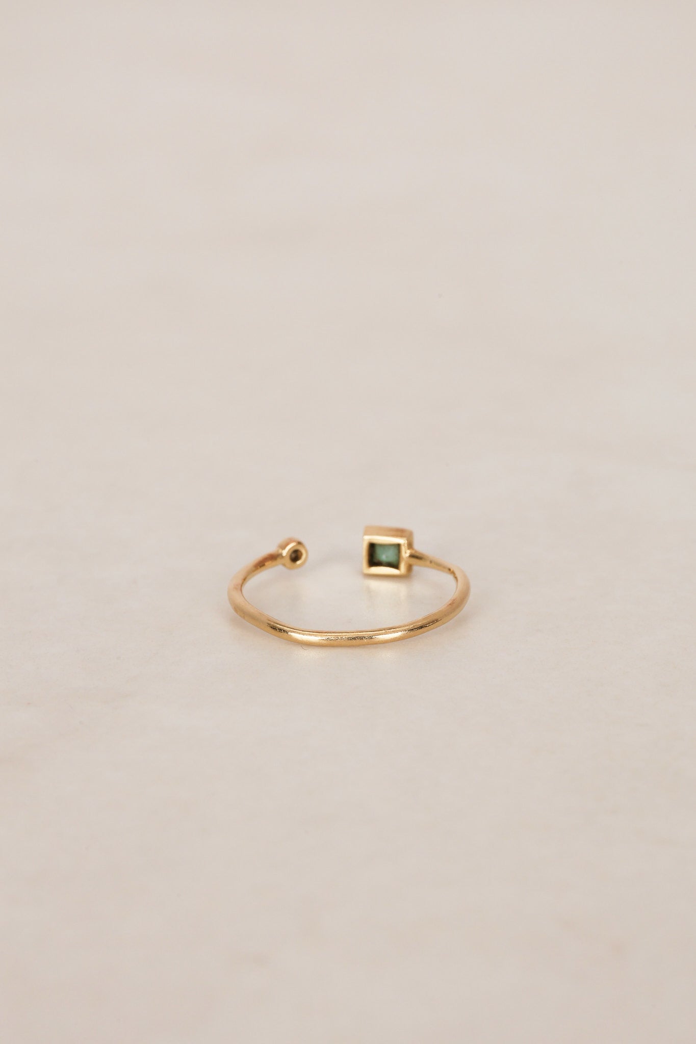 14K Yellow Gold Emerald and Diamond Wrap Ring, Size US 5.75