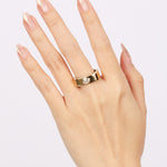14K Yellow Gold Diamond Art Deco Trace Ring, Size US 6.75