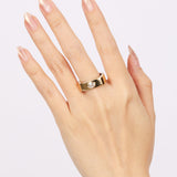 14K Yellow Gold Diamond Art Deco Trace Ring, Size US 6.75