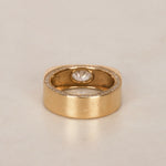 14K Yellow Gold Diamond Art Deco Trace Ring, Size US 6.75